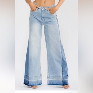 ❌SOLD❌‼️Light Blue Wide-Leg Jeans - Size Small Women Waist 13 ,L43 Inseam